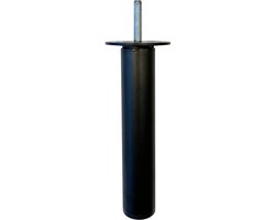 Stalen meubelpoot zwart rond ø 3 cm en hoogte 17,5 cm (M8) - Set van 4 stuks