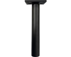 Stalen meubelpoot zwart rond ø 4 cm en hoogte 20 cm - Set van 4 stuks