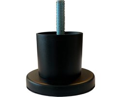 Stalen meubelpoot zwart rond ø 4,2 cm en hoogte 5 cm (M8) - Set van 4 stuks