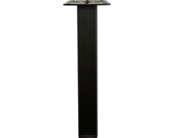 Stalen meubelpoot zwart vierkant 2,5 bij 2,5 cm en hoogte 20 cm (2,5 x 2,5 cm) - Set van 4 stuks