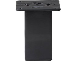 Stalen meubelpoot zwart vierkant 5 bij 5 cm en hoogte 10 cm (5 x 5 cm) - Set van 4 stuks