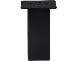 Stalen meubelpoot zwart vierkant 5 bij 5 cm en hoogte 15 cm - Set van 4 stuks