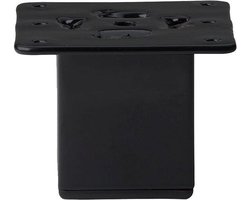 Stalen meubelpoot zwart vierkant 5 bij 5 cm en hoogte 7 cm - Set van 4 stuks