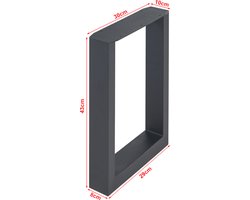 Stalen onderstel Makers set van 2 tafelpoot 43x30 cm zwart [en.casa]
