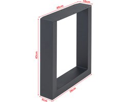 Stalen onderstel Makers set van 2 tafelpoot 43x40 cm zwart [en.casa]