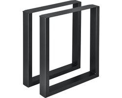 Stalen onderstel set van 2 U tafelpoot 60x72 cm zwart [en.casa]