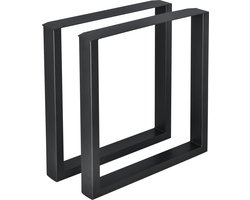 Stalen onderstel set van 2 U tafelpoot 70x72 cm zwart
