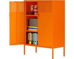 Stalen Opbergkast met Deuren en Verstelbare Planken voor Thuis en Kantoor