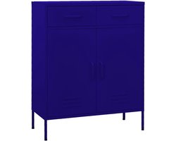 Stalen Opbergkast met Laden 80x35x101,5 cm - Veelzijdige Opslagkast voor Boeken en Media