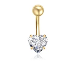 Stalen Piercing voor Navel - Heart Goudkleurig