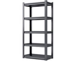 Stalen Rek – Metalen Stellingkast – Opbergrek – Werkplaatsrek – Garagekast – 5 Laags – Draagvermogen 650 kg – Verstelbare Hoogte – Krasbestendig – 160x80x40 cm