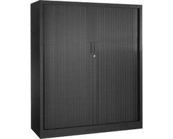 Stalen roldeurkast 135x120x43cm framekleur Zwart (RAL9005)