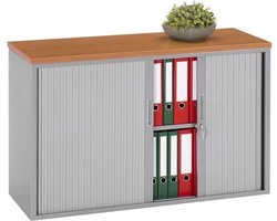 Stalen roldeurkast 72,5x120x43cm bladkleur Havanna framekleur Wit (RAL9010)