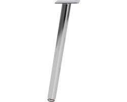 Stalen schuine meubelpoot chroom rond ø 2,5 cm en hoogte 25 cm - Set van 4 stuks