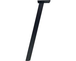 Stalen schuine meubelpoot zwart vierkant 2,5 bij 2,5 cm en hoogte 36 cm - Set van 4 stuks