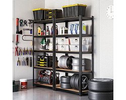 Stalen stellingkast voor zwaar gebruik met 5 etages, capaciteit 875 kg, 40 x 90 x 180 cm