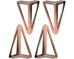 Stalen tafelpoten - Vintage haarspeldpennen - Driehoekige kastpoten - Meubelpoten - 4 stuks verwisselbare metalen tafelpoten - met schroeven / Roségoud