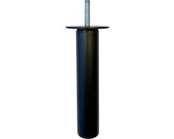 Stalen verstelbare meubelpoot zwart rond ø 3 cm en hoogte 15,5 cm (M8) - Set van 4 stuks