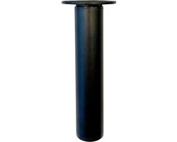 Stalen verstelbare meubelpoot zwart rond ø 3 cm en hoogte 15,5 cm - Set van 4 stuks