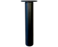 Stalen verstelbare meubelpoot zwart rond ø 3 cm en hoogte 17,5 cm - Set van 4 stuks