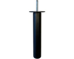 Stalen verstelbare meubelpoot zwart rond ø 3 cm en hoogte 22 cm (M8) - Set van 4 stuks