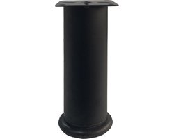 Stalen verstelbare meubelpoot zwart rond ø 4 cm en hoogte 13 cm - Set van 4 stuks