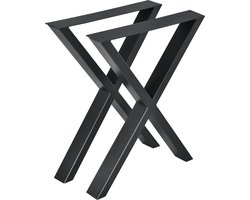 Stalen X tafelpoten set van 2 meubelpoot 59x72 cm zwart