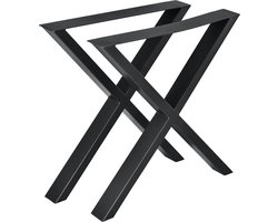 Stalen X tafelpoten set van 2 meubelpoot 69x72 cm zwart