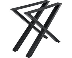 Stalen X tafelpoten set van 2 meubelpoot 79x72 cm zwart
