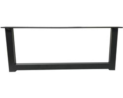 Stalen zwarte u-vormige kastpoot - stalen meubelpoot 15 x 38 cm - industrieel design - geschikt voor bank, kast en dressoir