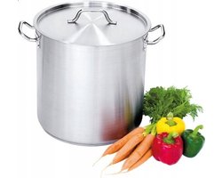 Stalgast Hoog RVS Kookpan 9L met Deksel - Satijn