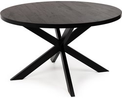Stalux Eettafel - Tafel Daan - Duurzaam ontwerp - Modern design - Gemakkelijk te monteren - Zwart Eikenhout - 148 cm