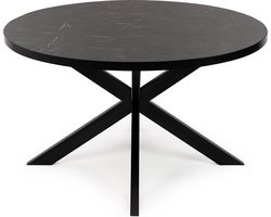 Stalux Eettafel - Tafel Daan - Luxe Design - Duurzaam Materiaal - Stijlvol Uiterlijk - Zwart Marmer - 120 cm