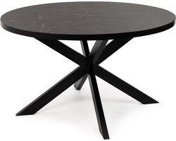 Stalux Eettafel - Tafel Daan - Luxe Design - Duurzaam Materiaal - Stijlvol Uiterlijk - Zwart Marmer - 135 cm