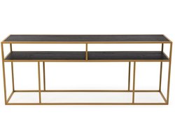 Stalux Side-table - Bijzettafel Teun - Duurzaam - Modern Design - Eenvoudige Montage - Zwart Eikenhout - 200 cm
