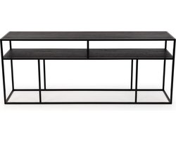 Stalux Side-table - Bijzettafel Teun - Duurzaam - Modern Design - Eenvoudige Montage - Zwart Eikenhout - 200 cm