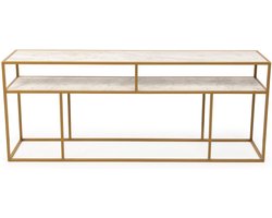 Stalux Side-table - Bijzettafel Teun - Elegant Design - Duurzaam Materiaal - Eenvoudige Montage - Wit Marmer - 200 cm