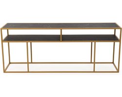 Stalux Side-table - Bijzettafel Teun - Luxe Design - Duurzaam Materiaal - Eenvoudige Montage - Zwart Marmer - 200 cm