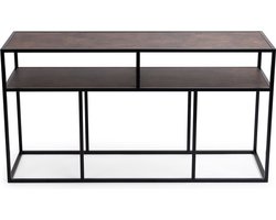 Stalux Side-table - Bijzettafel Teun - Uniek Design - Duurzaam Materiaal - Eenvoudige Montage - Bruin Lederlook - 150 cm