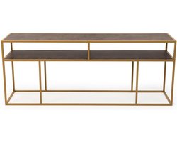 Stalux Side-table - Bijzettafel Teun - Uniek Design - Duurzaam Materiaal - Eenvoudige Montage - Bruin Lederlook - 200 cm