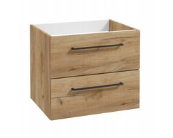 STAMAR - Badkamerkast 50cm met Wandcloset + SoftClose Lade - Badkamermeubel - Eik Craft Goud