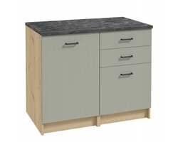 STAMAR - Keukenkast 100cm met Kasten + Laden - Keuken meubel - Eik artisan