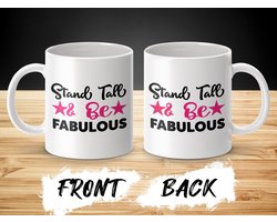 Stand Tall Be Fabulous Mok, Inspirerende Spreuken Mok, Positieve Quote Mok, Motiverende Mok, Geweldige Mok, Cadeau voor Haar, Koffiemok