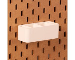 Standaard bakje voor Ikea Skadis pegboard 12x5x4 cm - Wit - Met tussenschotjes - Opberger