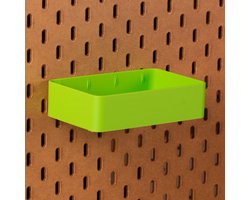 Standaard bakje voor Ikea Skadis pegboard 16x10x4 cm - Groen - Met tussenschotjes - Opberger