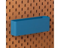 Standaard bakje voor Ikea Skadis pegboard 24x5x8 cm - Blauw - Met tussenschotjes - Opberger