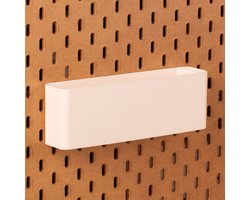 Standaard bakje voor Ikea Skadis pegboard 24x5x8 cm - Wit - Met tussenschotjes - Opberger