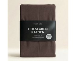 Standaard hoeslaken - Maat: 160 x 200 cm - Katoen - Taupe - Fresh & Co