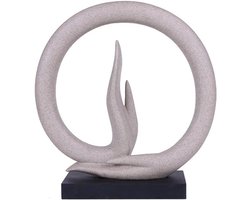 - Standbeeld - Boeddha - Yoga Decoratie - Zandsteen - Kunst Collectie - Abstracte Sculptuur - Bureau Ornament - Geschikt voor Binnen - Zandsteen Kleur.