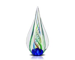 Standbeeld Glazen sculptuur 9 inch hoog, handgeblazen modern kunstfiguur, presse-papier voor bureau, mediterrane beach house stijl, woonaccessoire voor woonkamer, salontafel of plank
